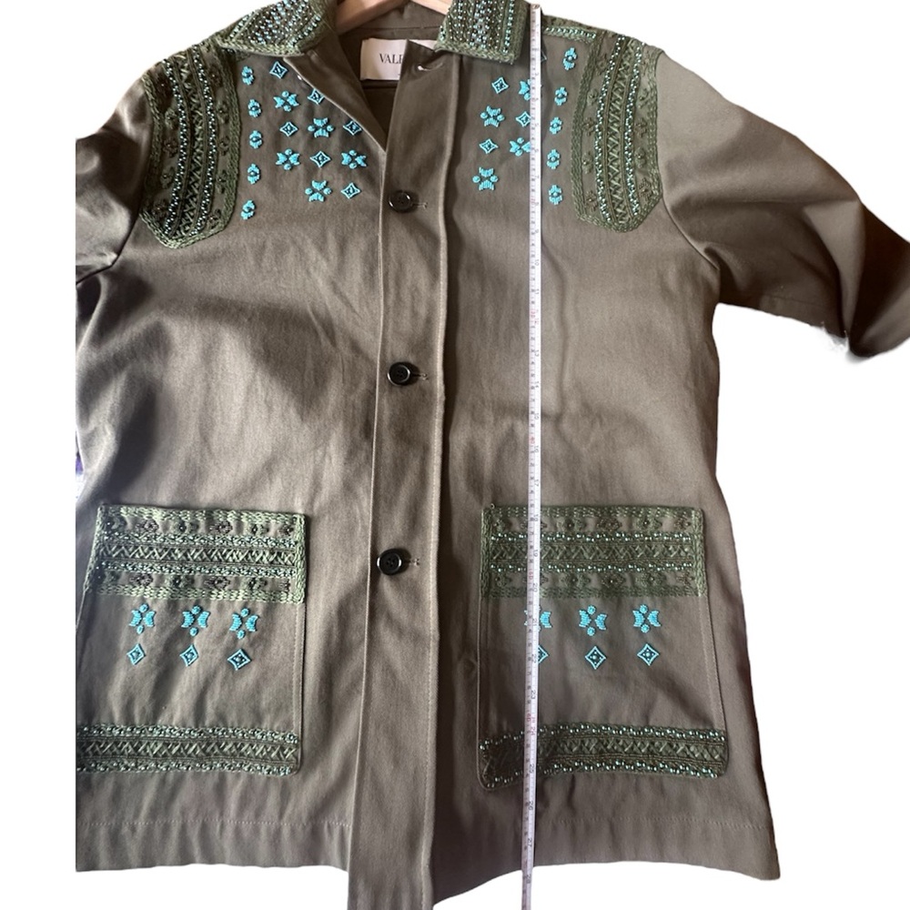 VALENTINO Beaded Boho Western Embellished Fringe Utility Jacket New - Picture 13 of 14